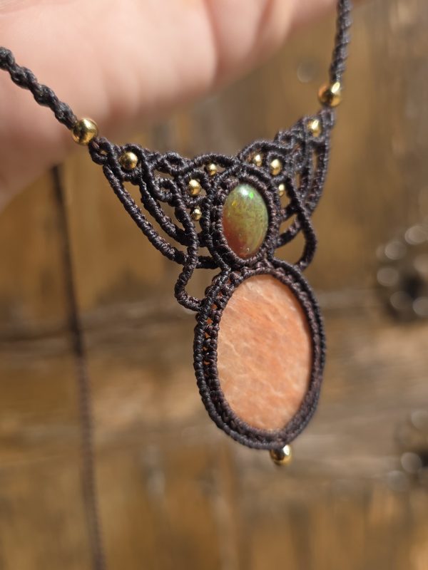 Collar opalo etiope y amazonita melocotón