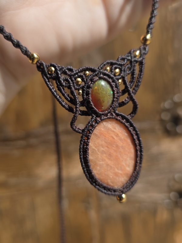 Collar opalo etiope y amazonita melocotón