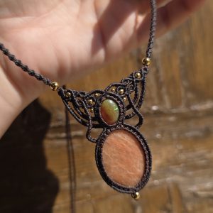 Collar opalo etiope y amazonita melocotón