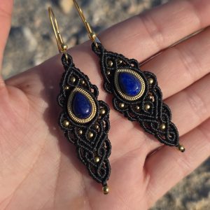 Pendientes con lapislázuli en latón