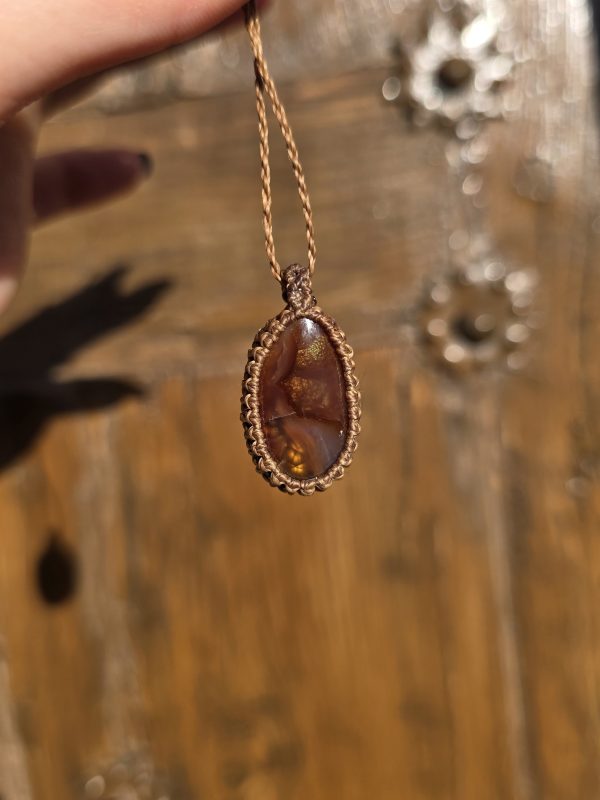 Colgante agata de fuego mexicana